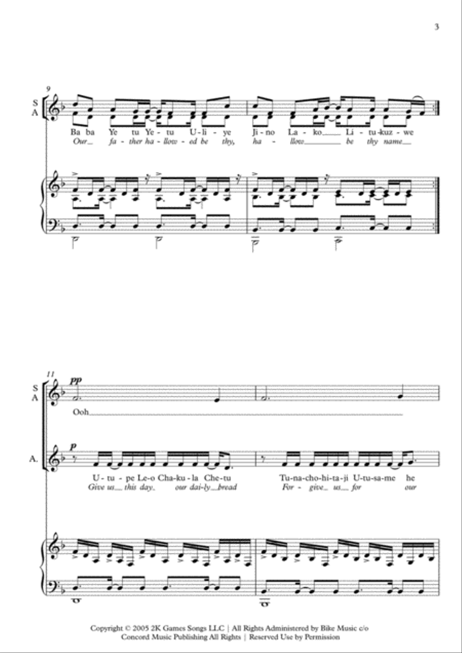 Baba Yetu Baba Yetu SA scores gallery preview page 3