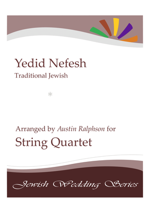 Book cover for Yedid Nefesh יְדִיד נֶפֶש (Jewish Wedding / Jewish Sabbath / Kabbalat Shabbat) - string quartet