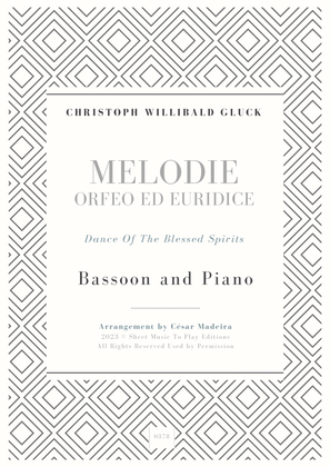 Melodie from Orfeo ed Euridice - Bassoon and Piano (Full Score and Parts)