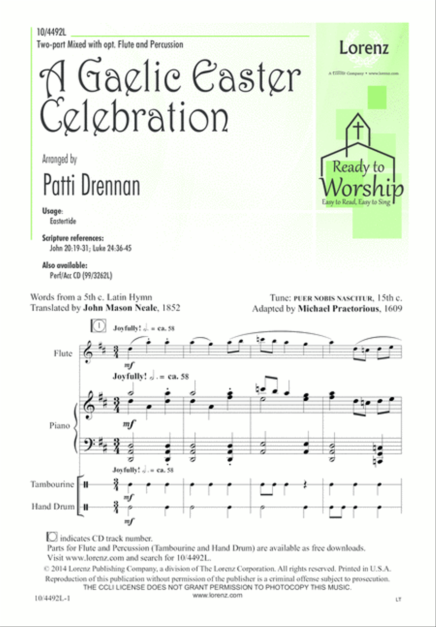A Gaelic Easter Celebration 2-Part scores gallery preview page 1