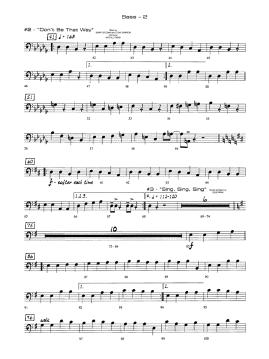 A Salute to Benny Goodman: String Bass Jazz Ensemble scores gallery preview page 2