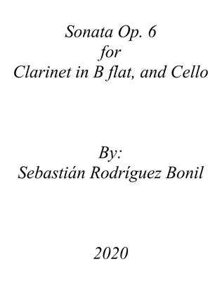 Sonata Op. 6 for Clarinet and Cello