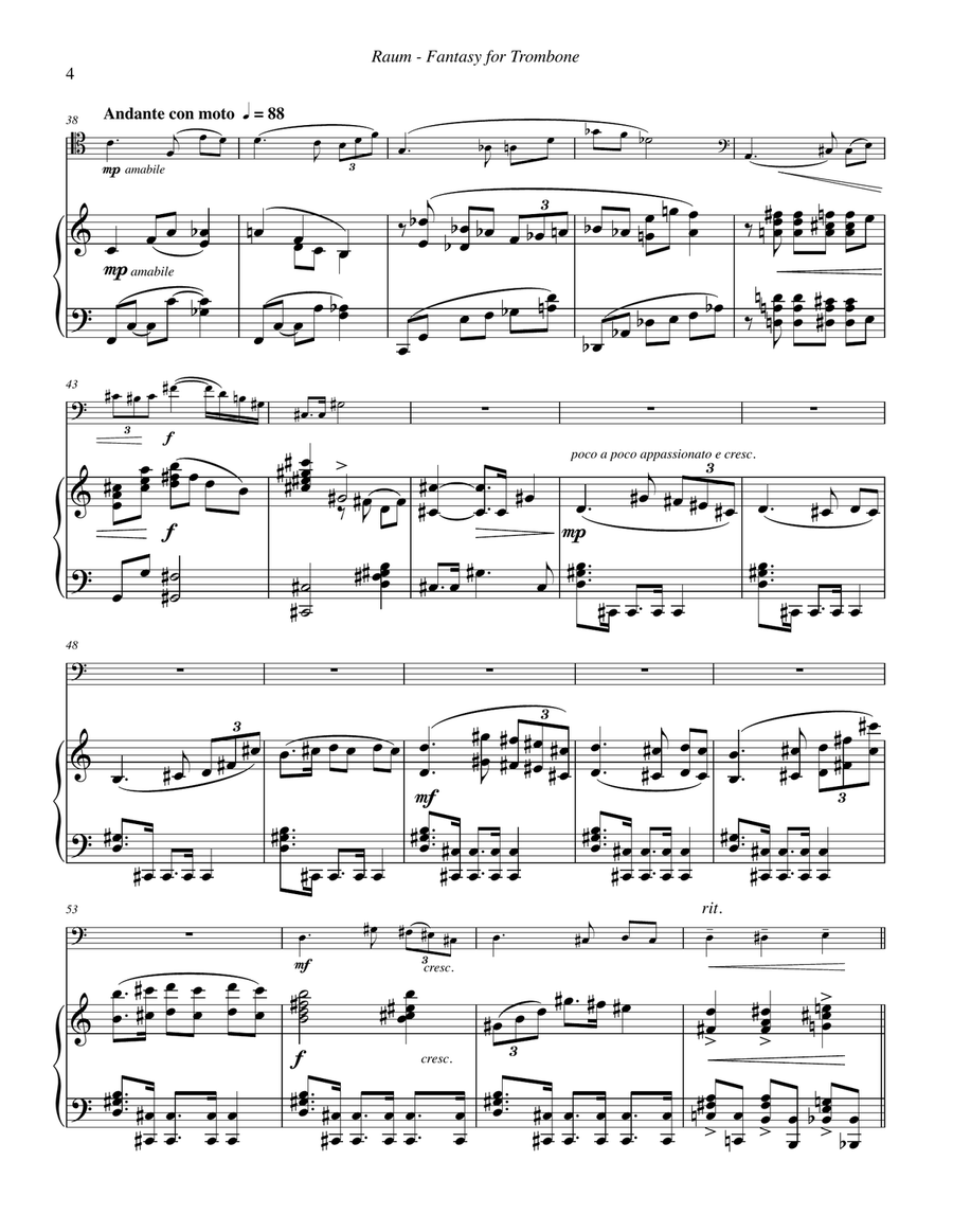 Fantasy for Trombone and Piano Piano scores gallery preview page 4