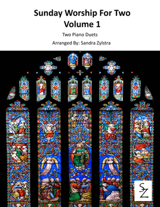 Book cover for Sunday Worship For Two, Volume 1 (intermediate to late intermediate 2 piano duets)