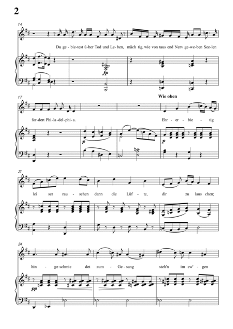 Schubert-Laura am Klavier(Laura at the Piano),D.388 in D for Vocal and Pno Voice scores gallery preview page 3