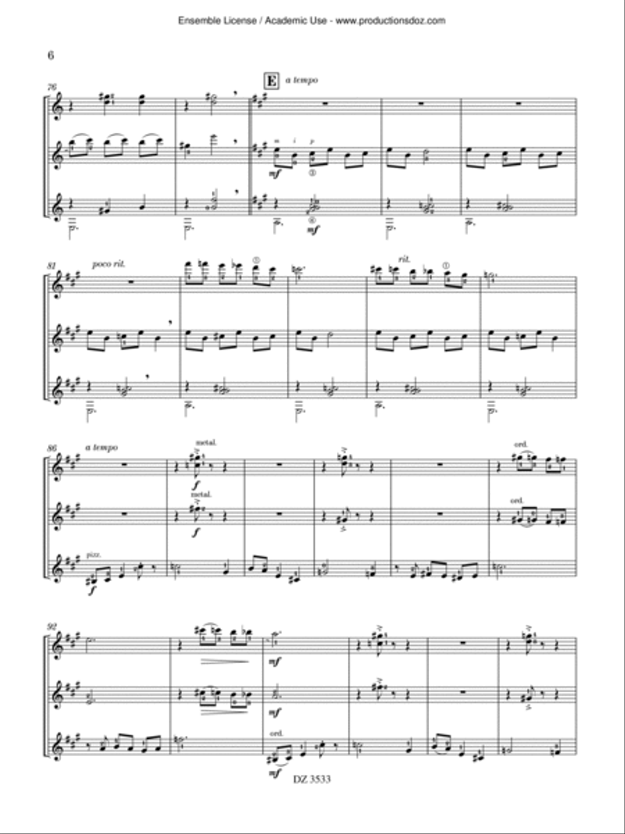 La valse des glings / La valse des regrets Guitar Ensemble scores gallery preview page 6