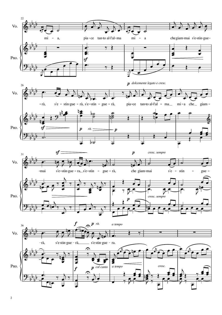 Il mio bel foco - F Minor Voice Solo scores gallery preview page 3