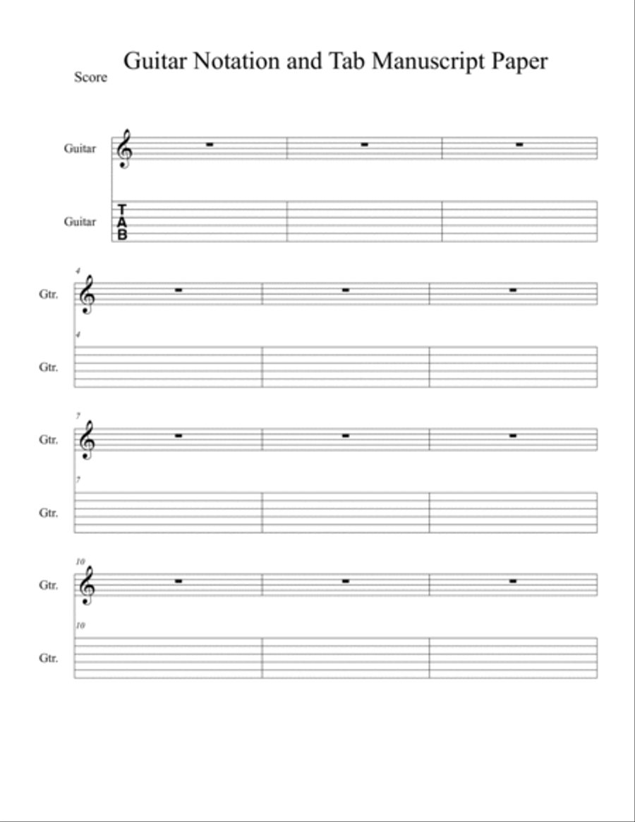 Guitar Manuscript paper Guitar Solo scores gallery preview page 3