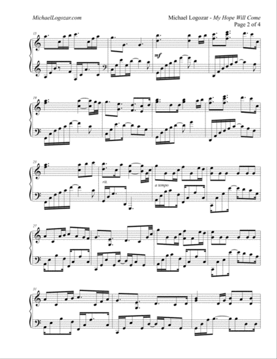 My Hope Will Come My Hope Will Come Piano Solo scores gallery preview page 2