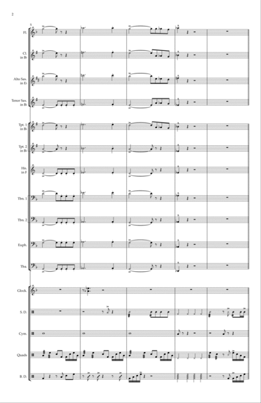 Sad But True Marching Band scores gallery preview page 2