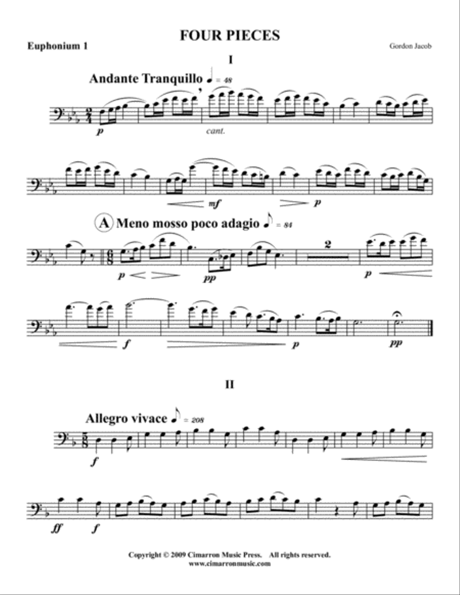Four Pieces for Tuba Quartet EETT scores gallery preview page 5
