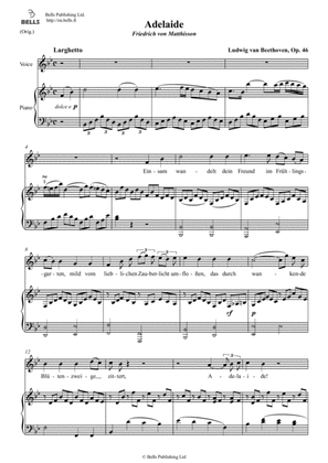 Book cover for Adelaide, Op. 46 (Original key. B-flat Major)