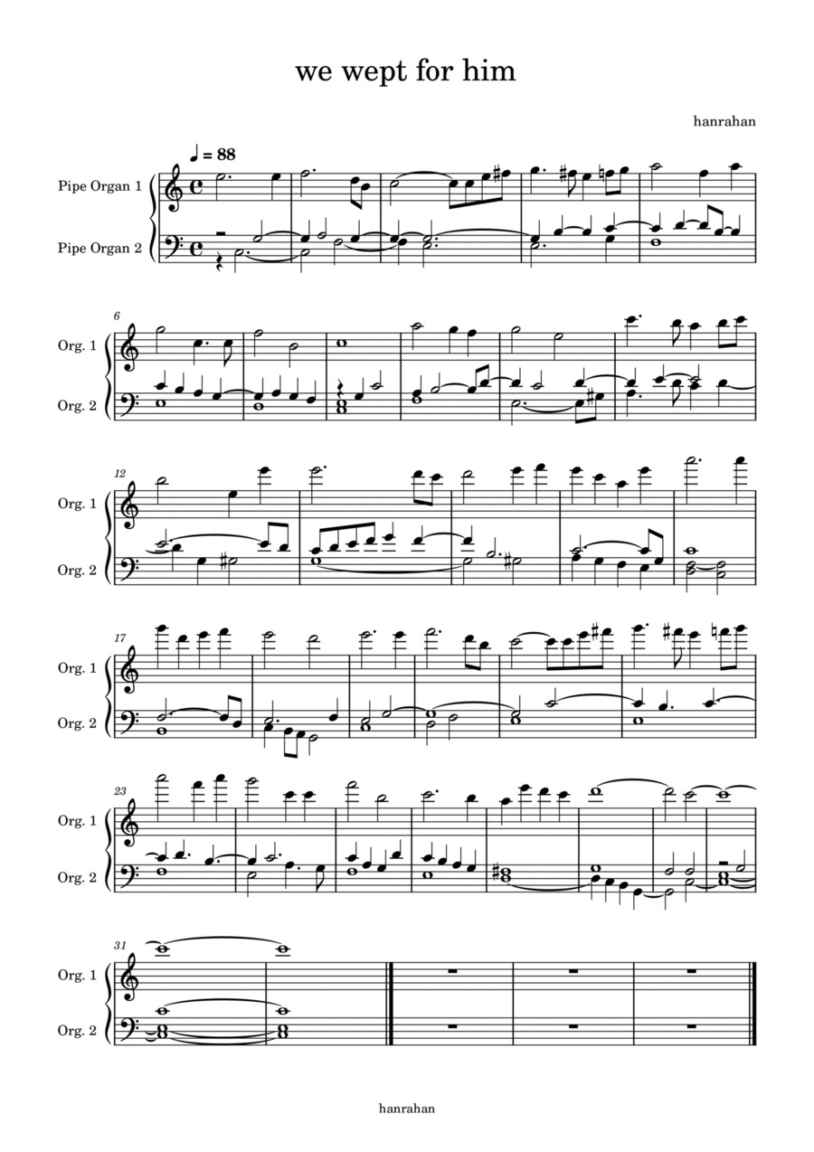 We wept for him We wept for him Piano Solo scores gallery preview page 1