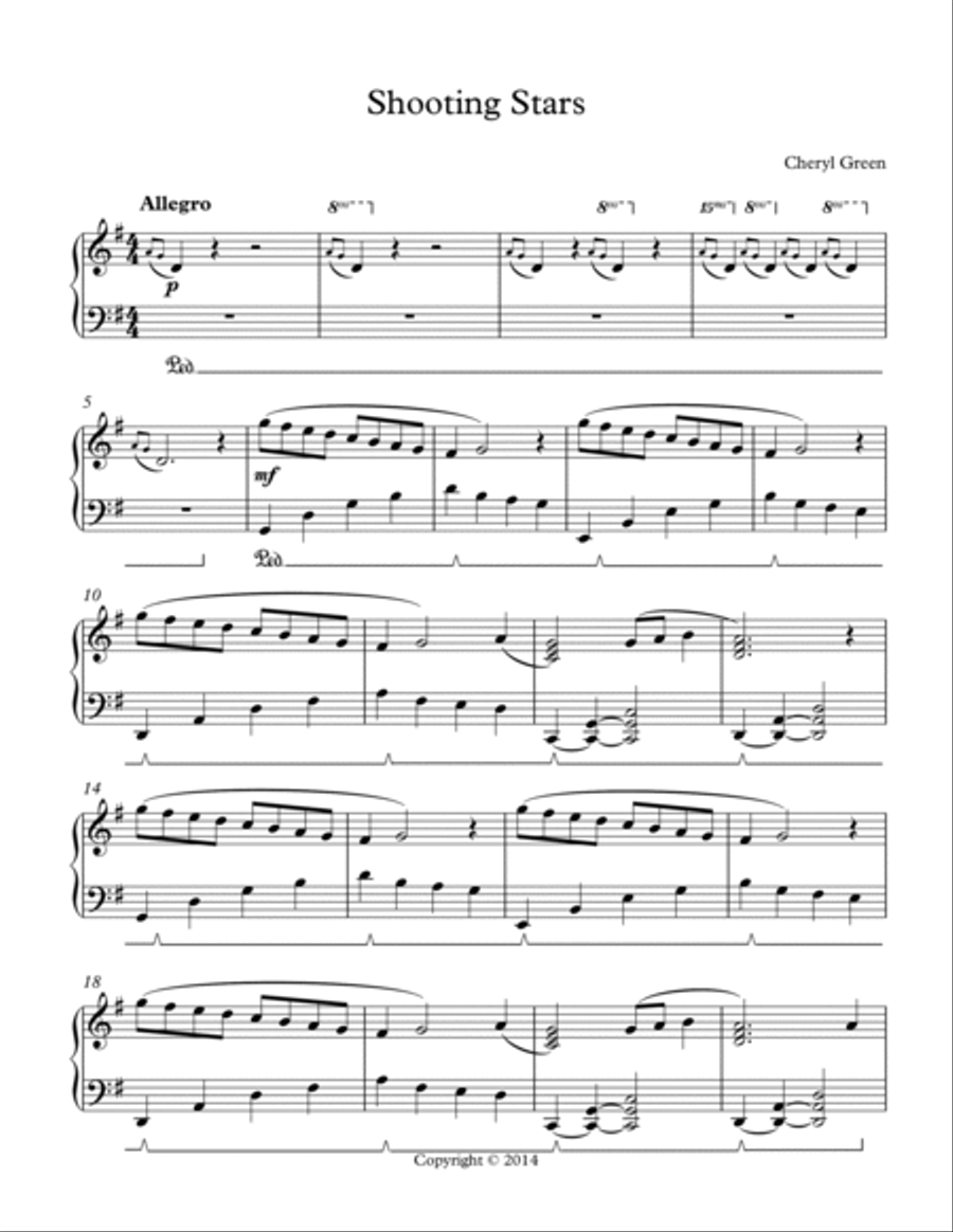 Shooting Stars Piano Solo scores gallery preview page 2