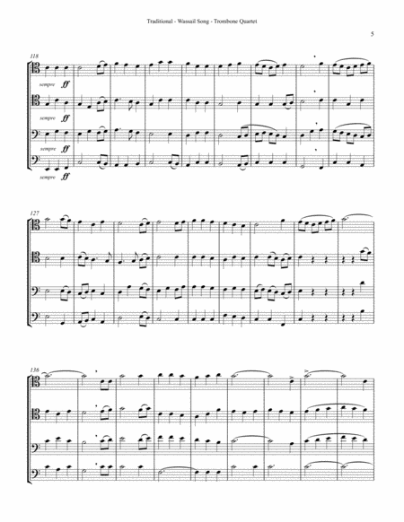 Wassail Song for Trombone Quartet