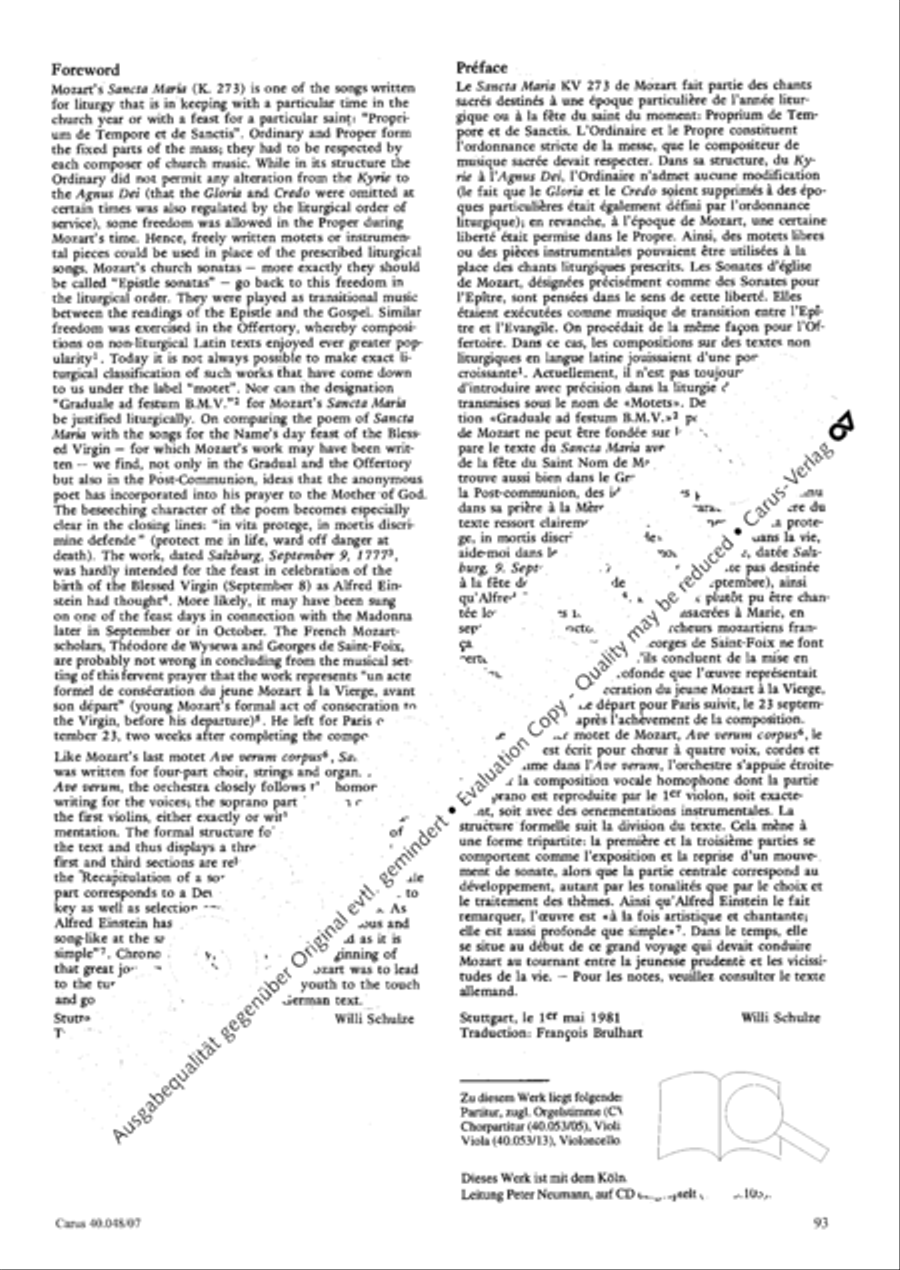 Regina coeli in B-Flat Major, K. 127 4-Part scores gallery preview page 94