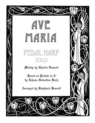 Book cover for Ave Maria by Bach & Gounod, Pedal Harp Solo