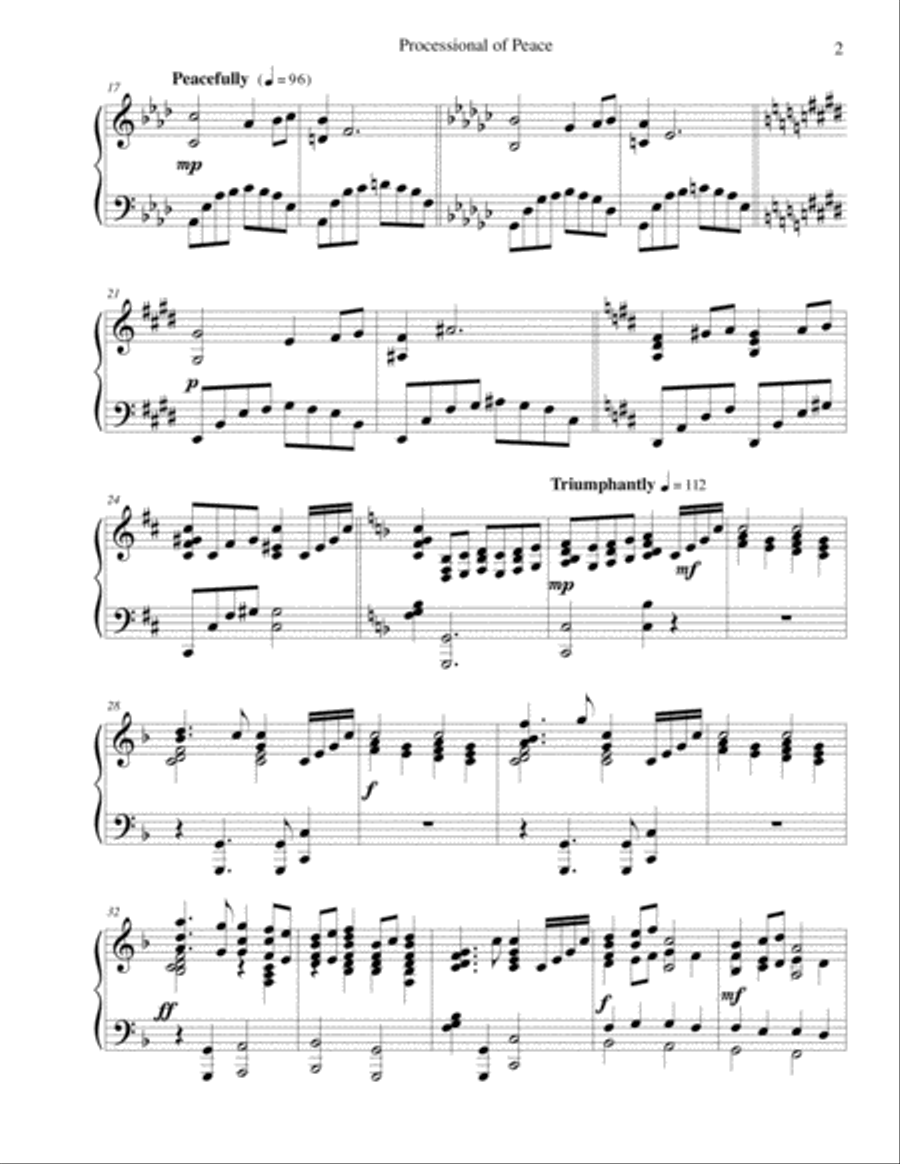 Processional of Peace Piano Solo scores gallery preview page 2