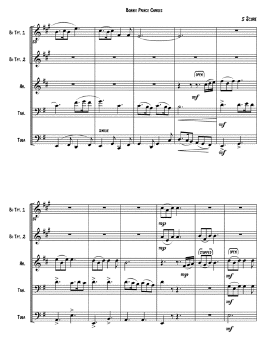Bonnie Prince Charles - a medley of Scottish songs Brass Ensemble scores gallery preview page 5