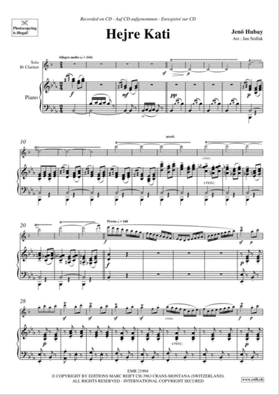 Hejre Kati Clarinet Solo scores gallery preview page 4