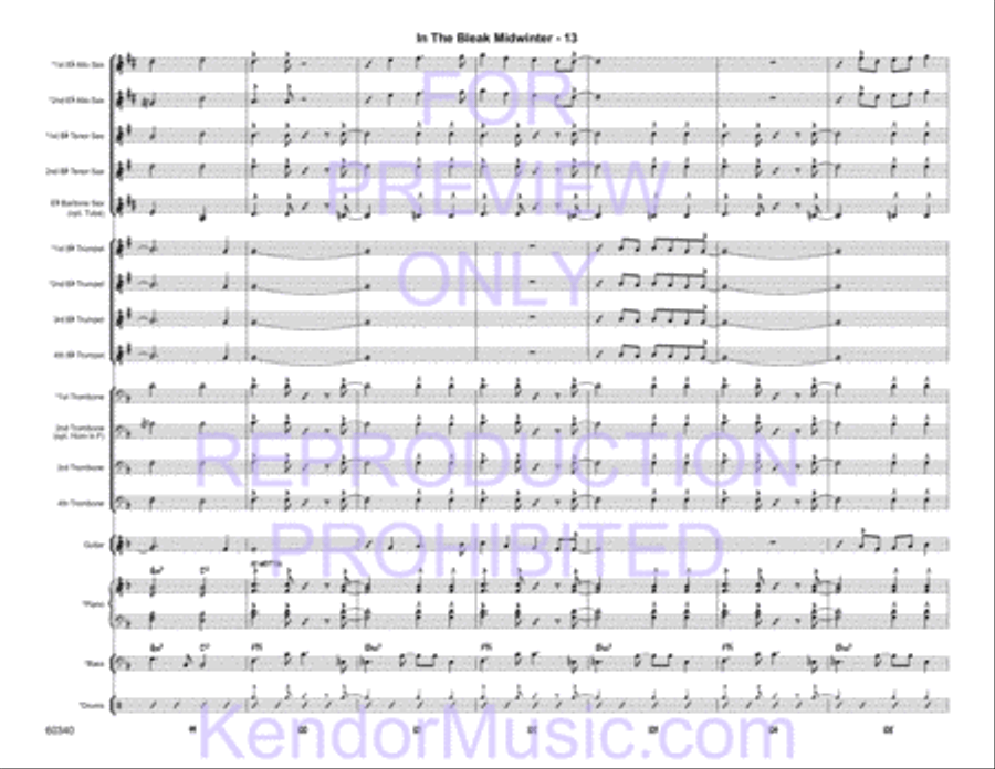 In The Bleak Midwinter Jazz Ensemble scores gallery preview page 14