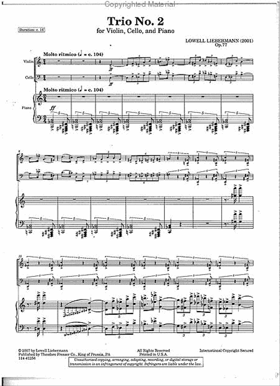 Trio No. 2 Trio No. 2 Piano Trio scores gallery preview page 2