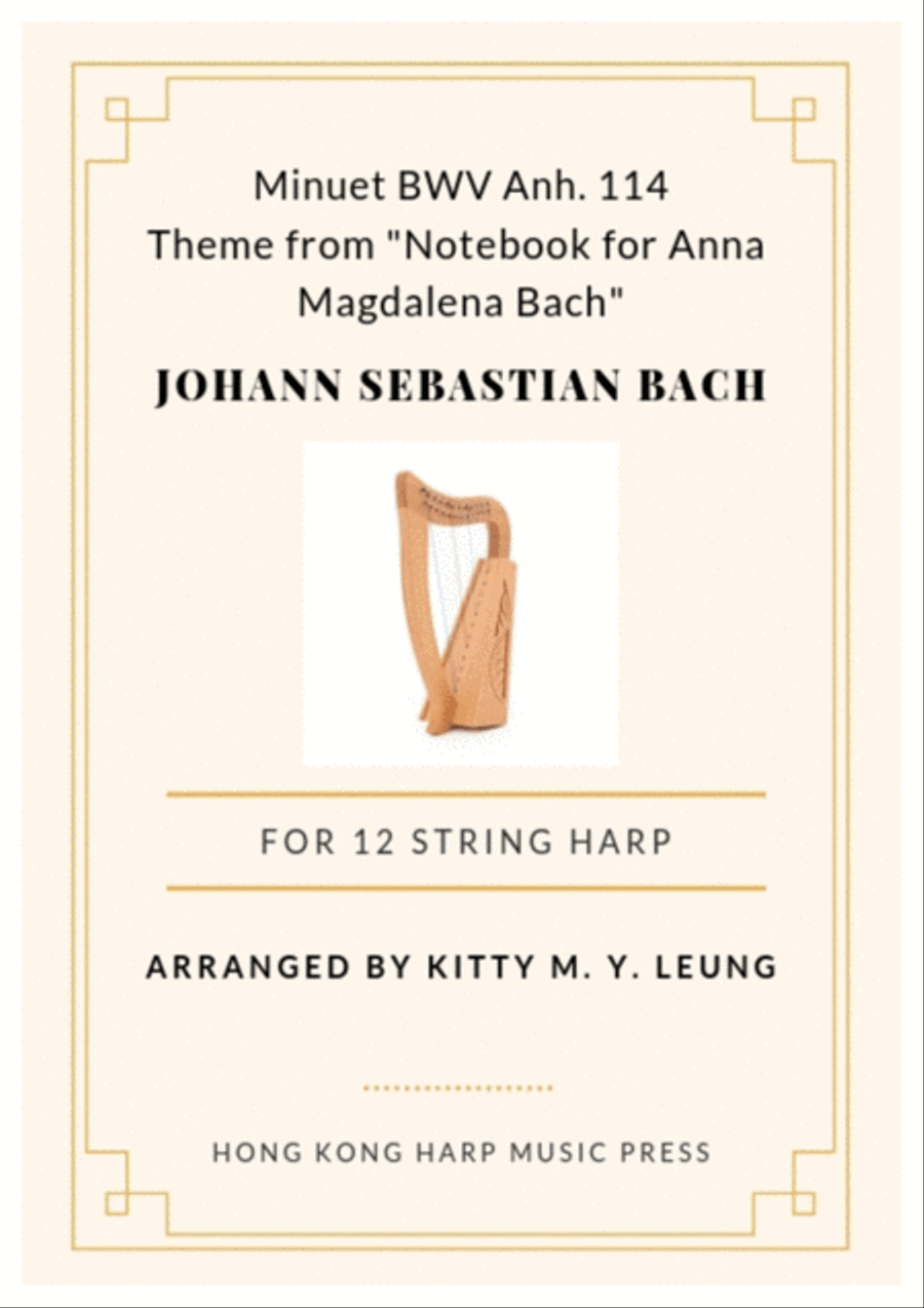 J. S. Bach Minuet - 12 String Small Lap Harp Lap Harp scores gallery preview page 1