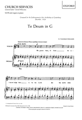 Book cover for Te Deum in G