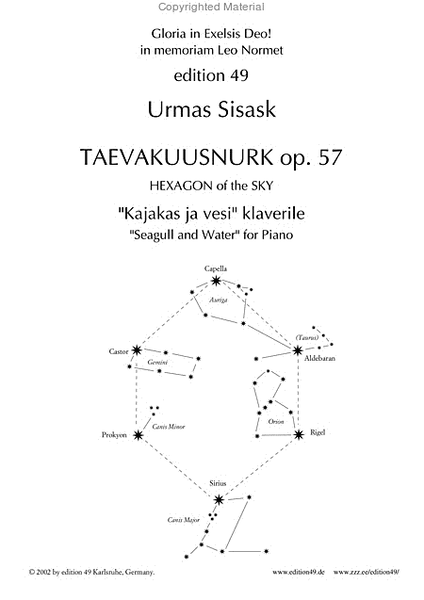 Hexagon of the sky op. 57 Seagull and Water / Taevakuusnurk op. 57 Kajakas ja vesi