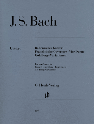 Book cover for Italian Concerto, French Overture, Four Duets, Goldberg Variations