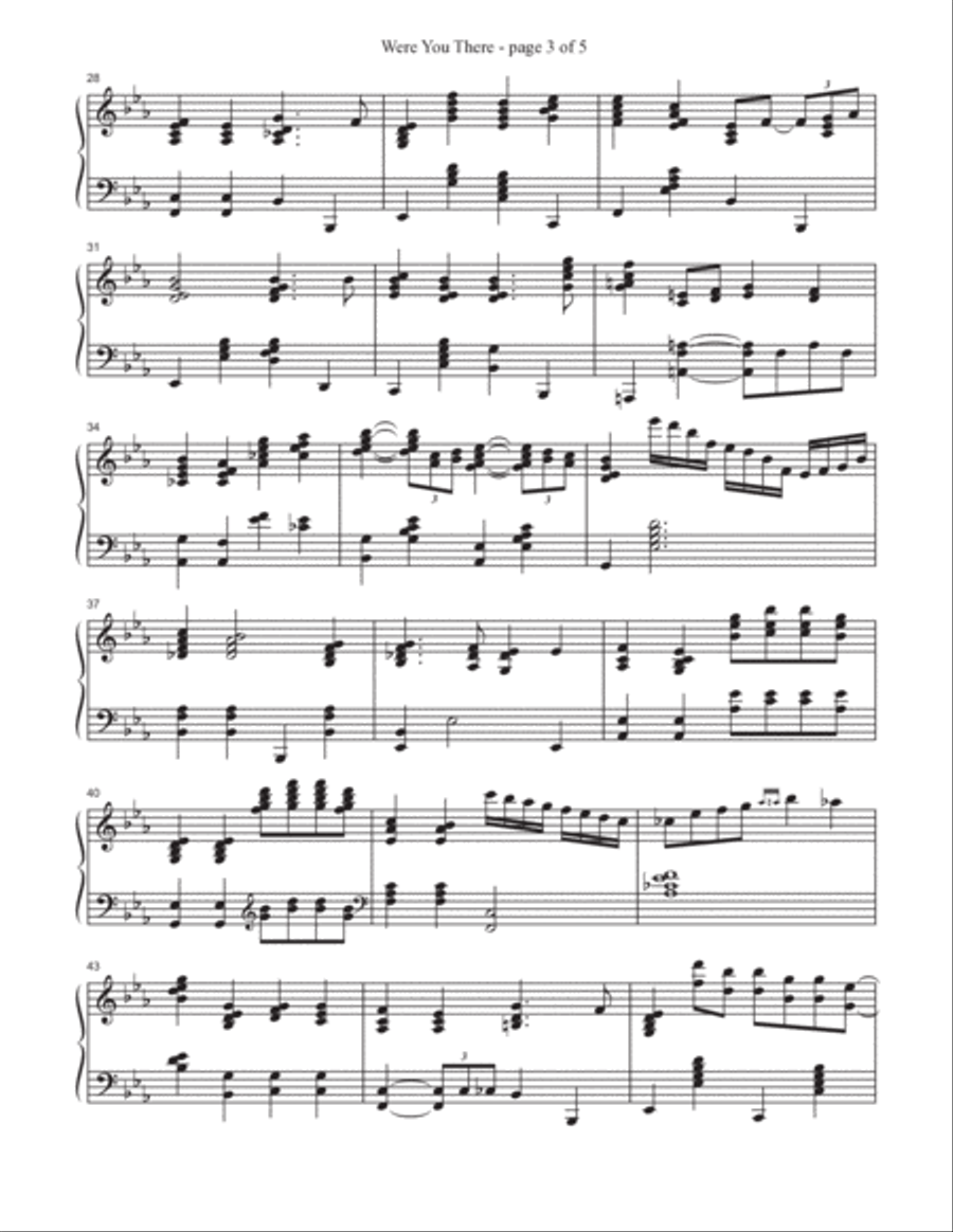 Were You There Piano Solo scores gallery preview page 3
