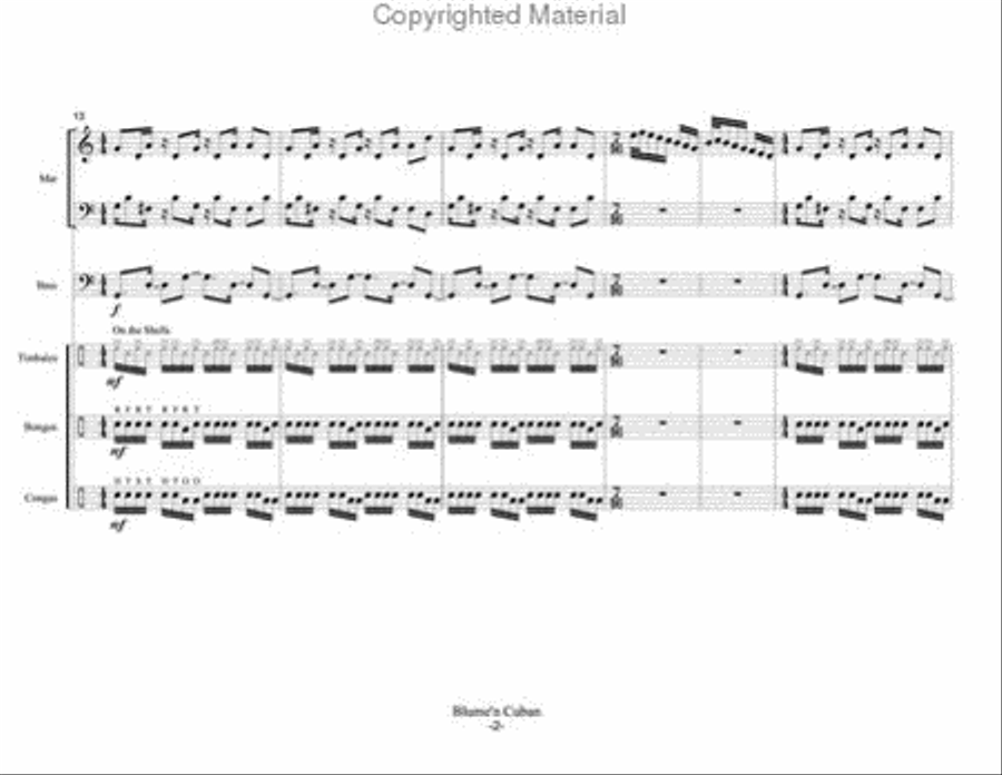 Blume'n Cuban Blume'n Cuban Percussion Ensemble scores gallery preview page 3