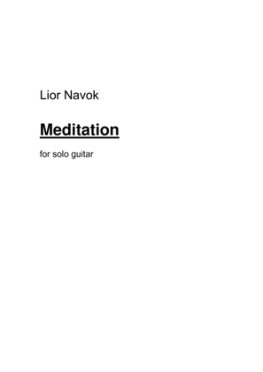 Book cover for "Meditation" - For Solo Classical Guitar