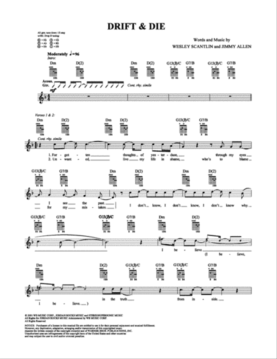 Drift & Die Electric Guitar scores gallery preview page 1