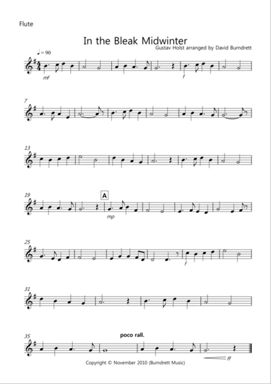 In the Bleak Midwinter for Wind Quartet Woodwind Quartet scores gallery preview page 3
