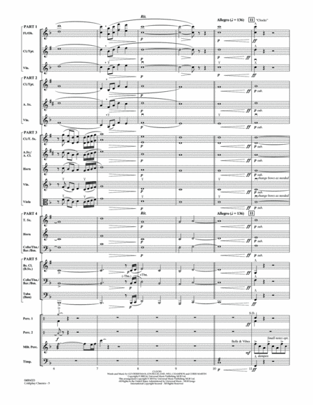 Coldplay Classics - Conductor Score (Full Score)