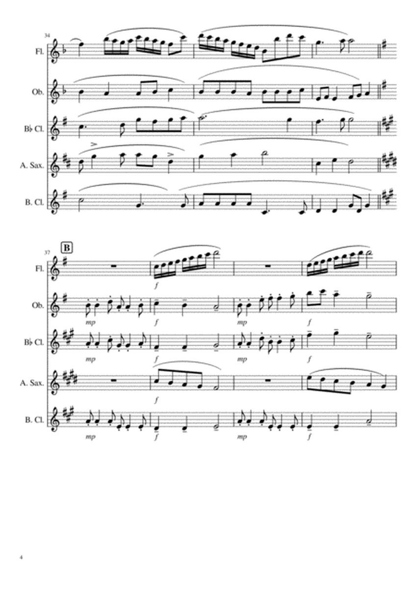 Quintet for Woodwind: Flute, Oboe, Clarinet, Alto Sax, Bass Clarinet image number null