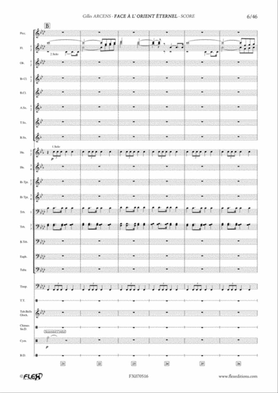 Face A L'Orient Eternel Face A L'Orient Eternel Concert Band scores gallery preview page 6