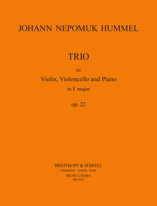 Book cover for Piano Trio in F major Op. 22