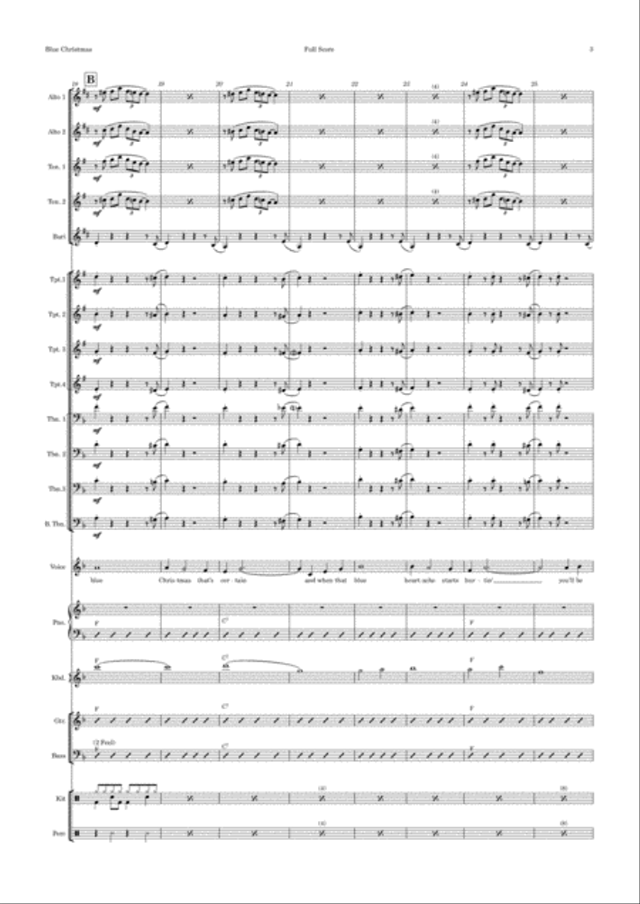 Blue Christmas Jazz Ensemble scores gallery preview page 3