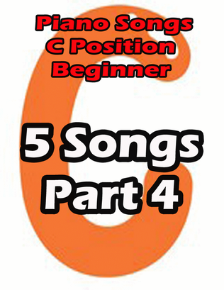 Book cover for Piano songs in C position part 4