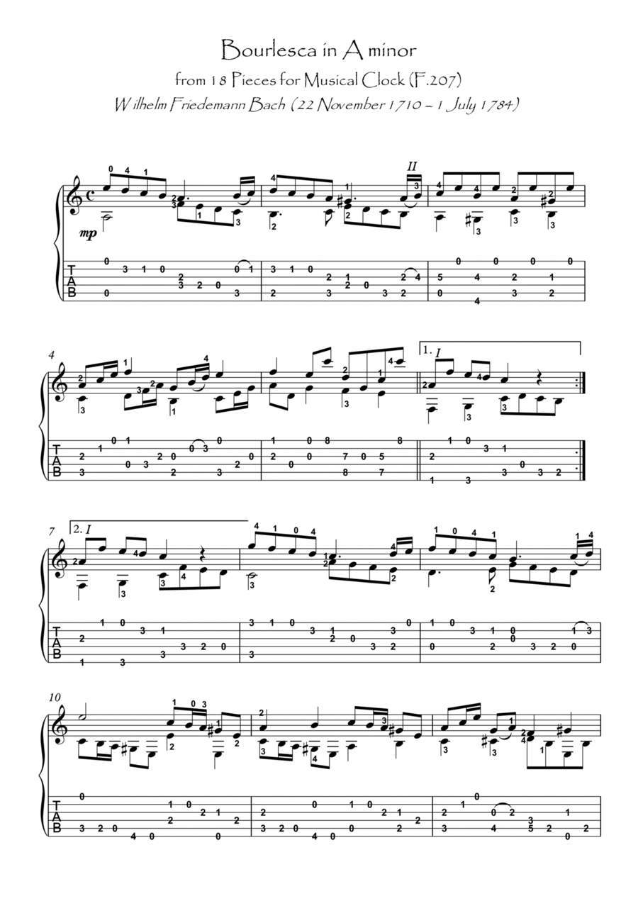 Bach for Guitar Pieces for Musical Clock Bourlesca image number null