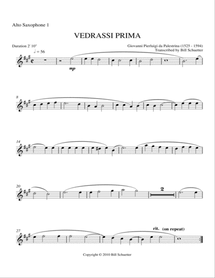 Vedrassi Prima Saxophone Quartet scores gallery preview page 2