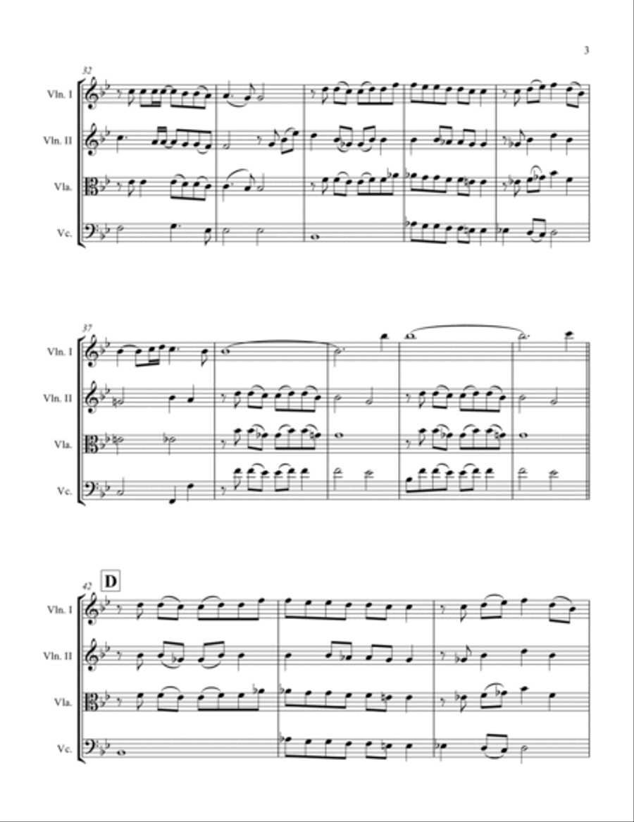 Lullabye (Goodnight, My Angel) String Quartet scores gallery preview page 3