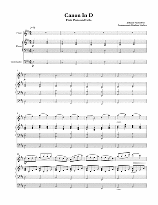 Pachelbel's Canon Flute Piano and Cello Trio