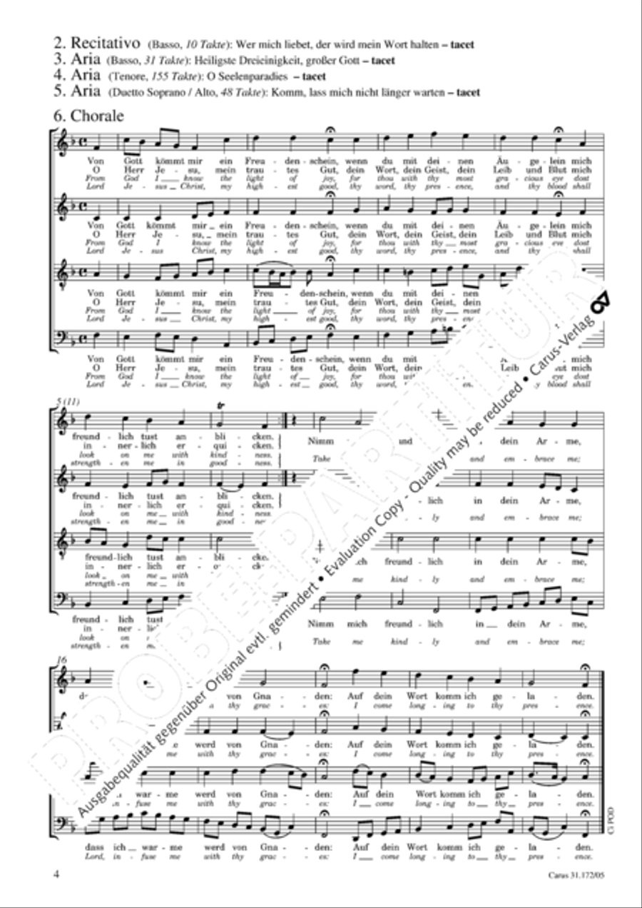Sound forth, now with singing (Erschallet, ihr Lieder) 4-Part scores gallery preview page 5