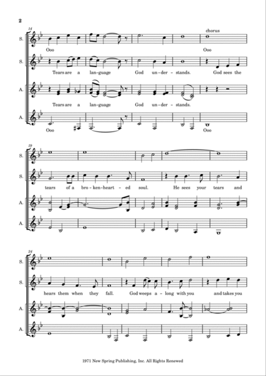 Tears Are A Language SSAA scores gallery preview page 2