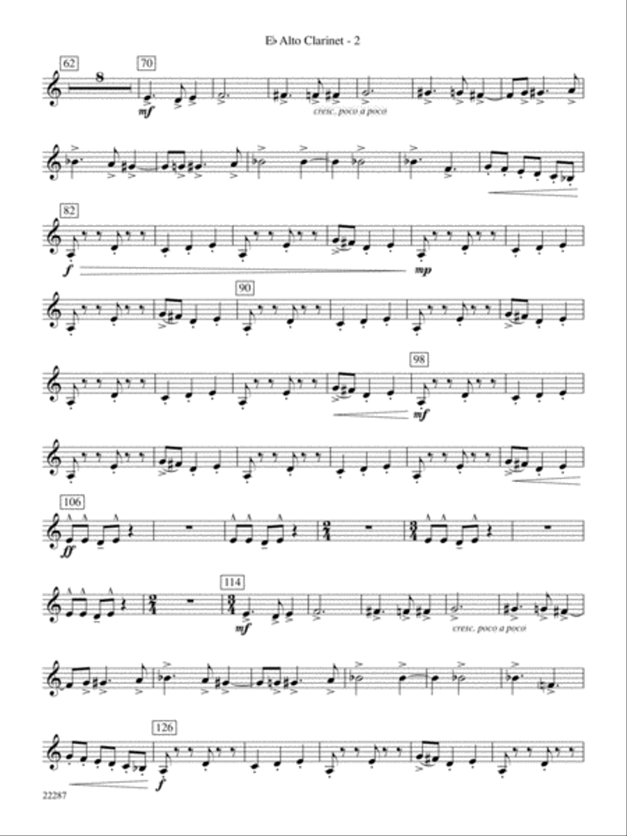 Primordial Overture: E-flat Alto Clarinet Concert Band scores gallery preview page 2