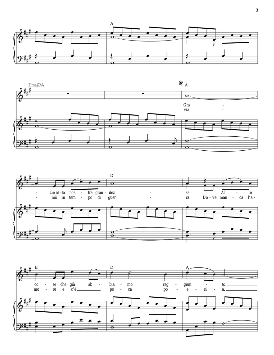 Omaggio Piano, Vocal, Guitar scores gallery preview page 3