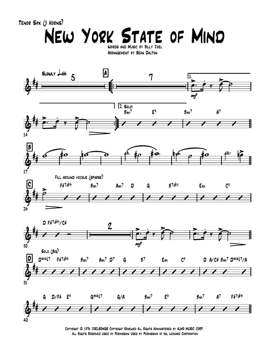 New York State Of Mind New York State Of Mind Large Ensemble scores gallery preview page 5